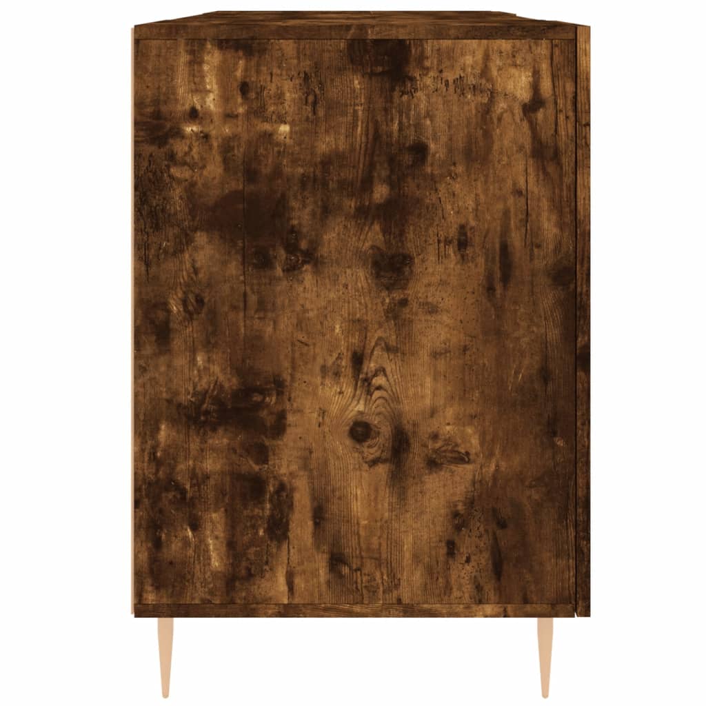 Bureau，Table de travail，Table d'étude chêne fumé 140x50x75 cm bois d'ingénierie CWV71794 - 7