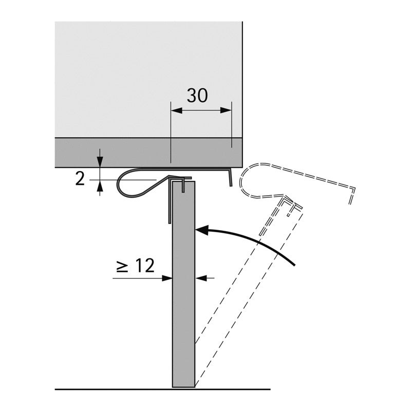 Clip pour plinthe turboclip f - Matériau : Acier - Décor : Chromé - Epaisseur plinthe mini : 12 mm - HETTICH - 2