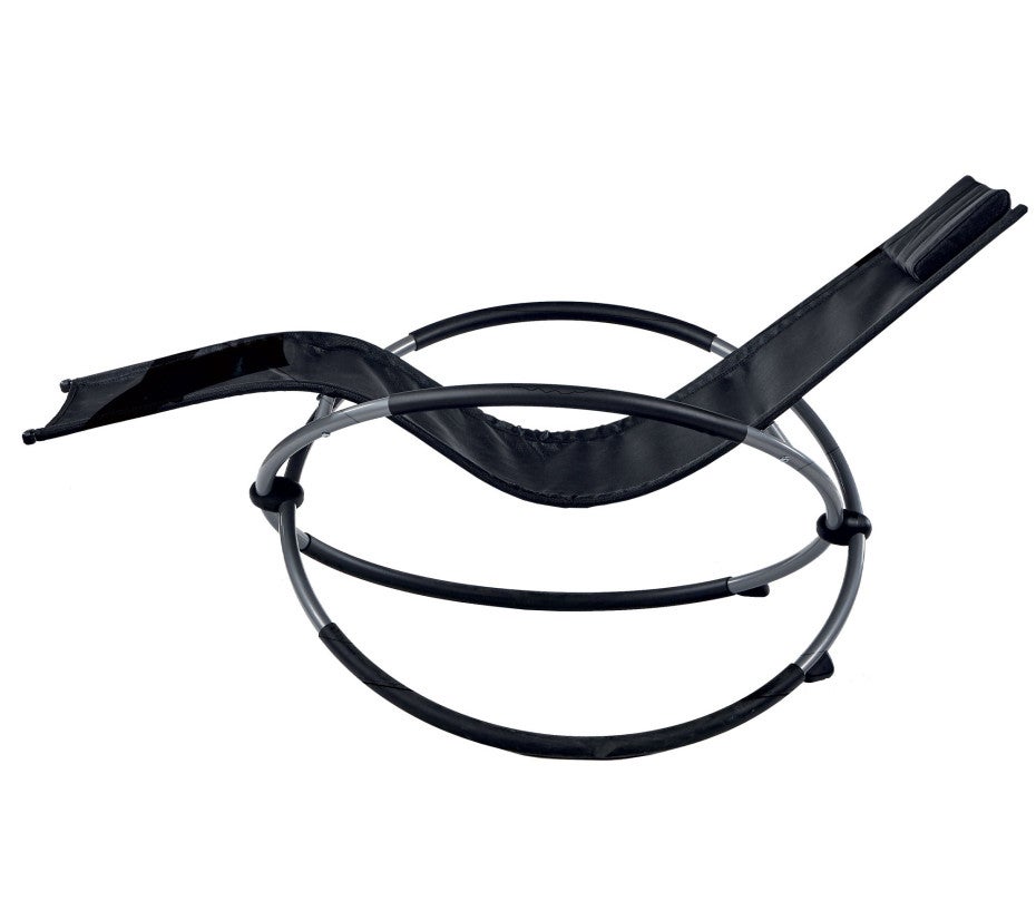 Transat de jardin en acier - pliable - noir - ELYPSE - 4