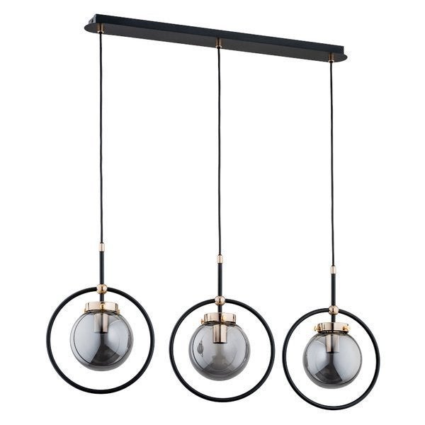 Lampa wisząca Akira czarno-złota 3xE14x10W industrialna wym: 90 x 80 x 24 cm metal Alfa
