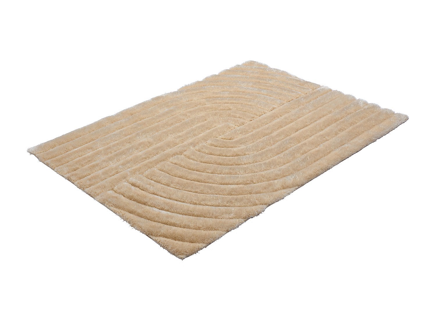 Dywan shaggy z długim włosiem, z wypukłym wzorem - 160 x 230 cm - Ciemny beż - MERISA - 2