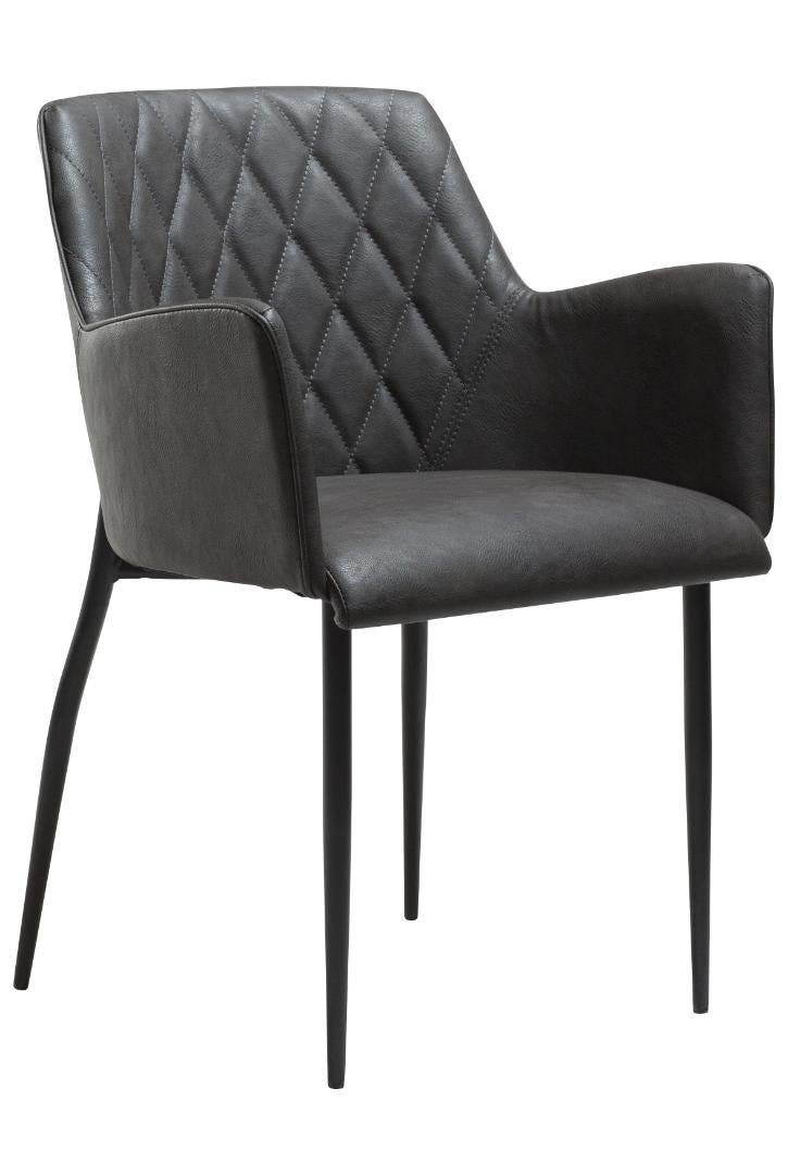 Rombo Dan-Form krzesło stołowe z podłokietnikami PU skóra sztuczna grzybowa.