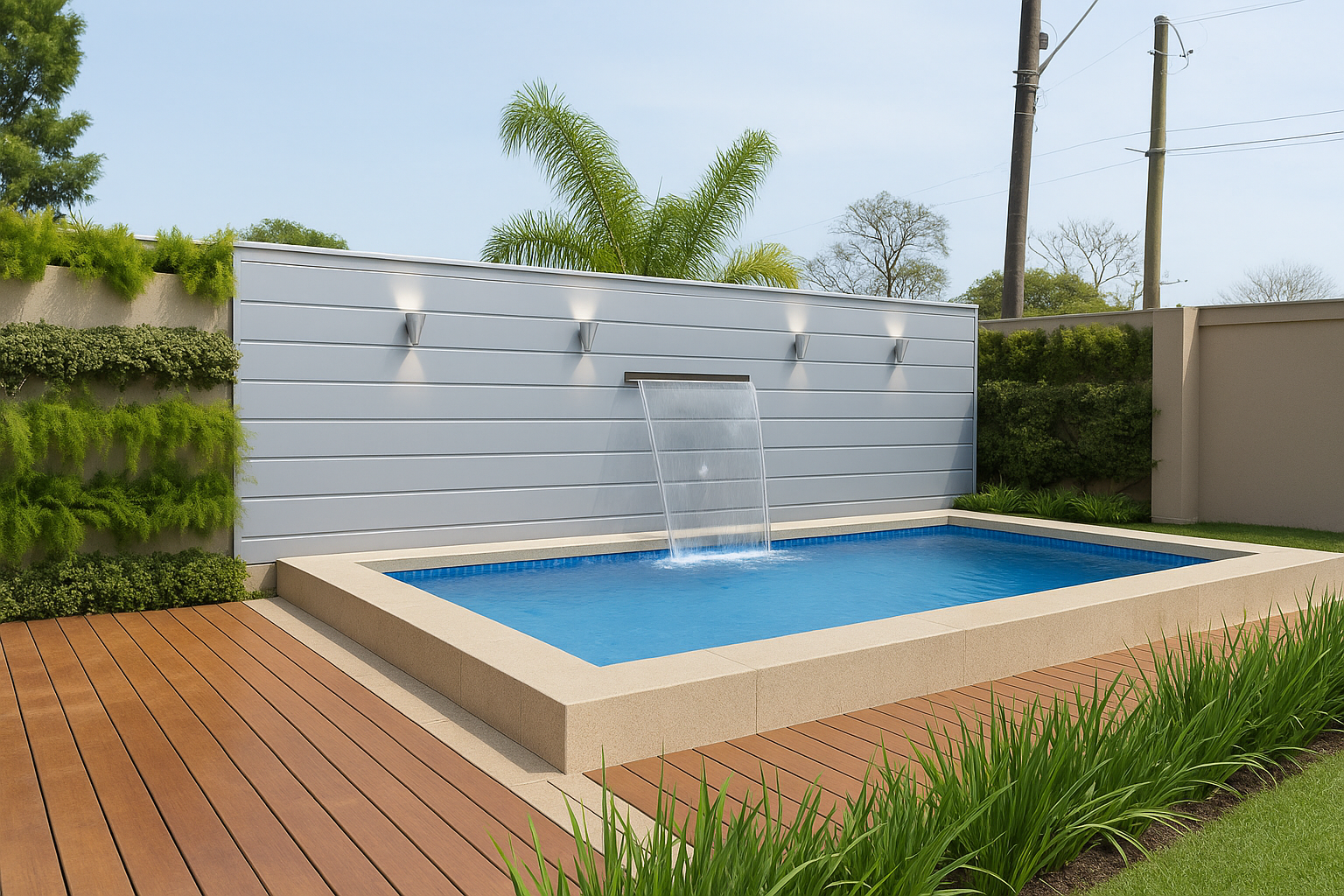 Revestimiento de pared exterior, friso aluminio /panel sándwich decorativo 200x38x1.6 cm blanco. una sola cara vista.