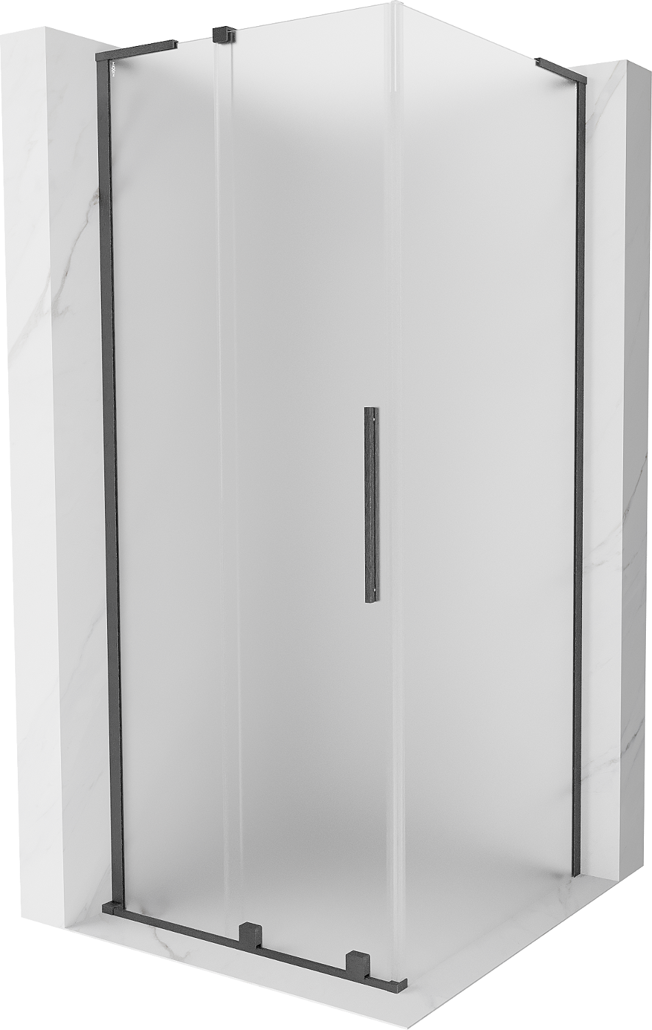 Mexen Velar L kabina prysznicowa rozsuwana 120 x 120 cm, szron, gun gray szczotkowany - 871-120-120-33-66