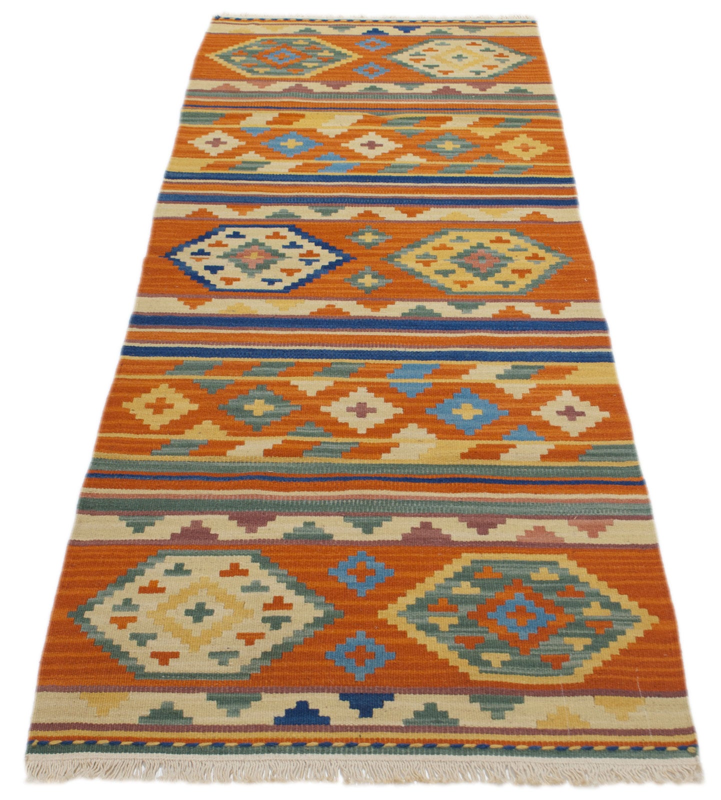 Oryginalny, nowoczesny indyjski kilim 198x69 cm