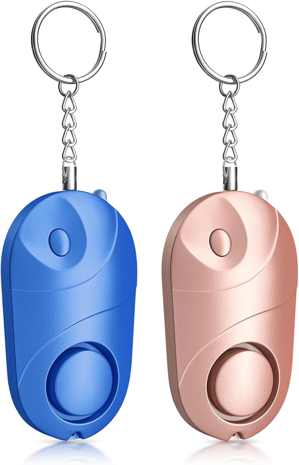 (Niebieski/Różowy) Osobisty alarm, dźwięk, brelok do kluczy, 140 DB, syrena ze światłem, alarm bezpieczeństwa do samoobrony dla dzieci/kobiet/osób p