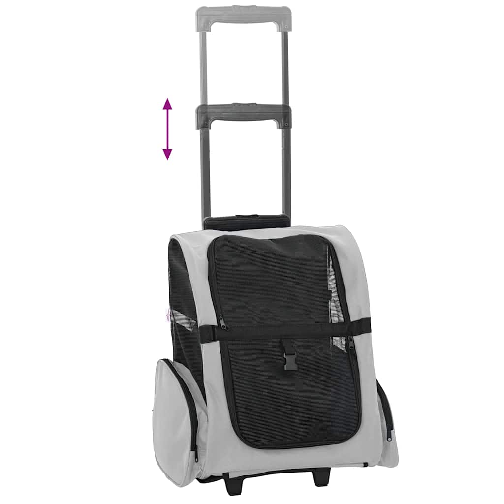 Chariot pour animaux de compagnie 3 en 1 Gris 48 x 32 x (57-106) cm Tissu Oxford vidaXL - 6