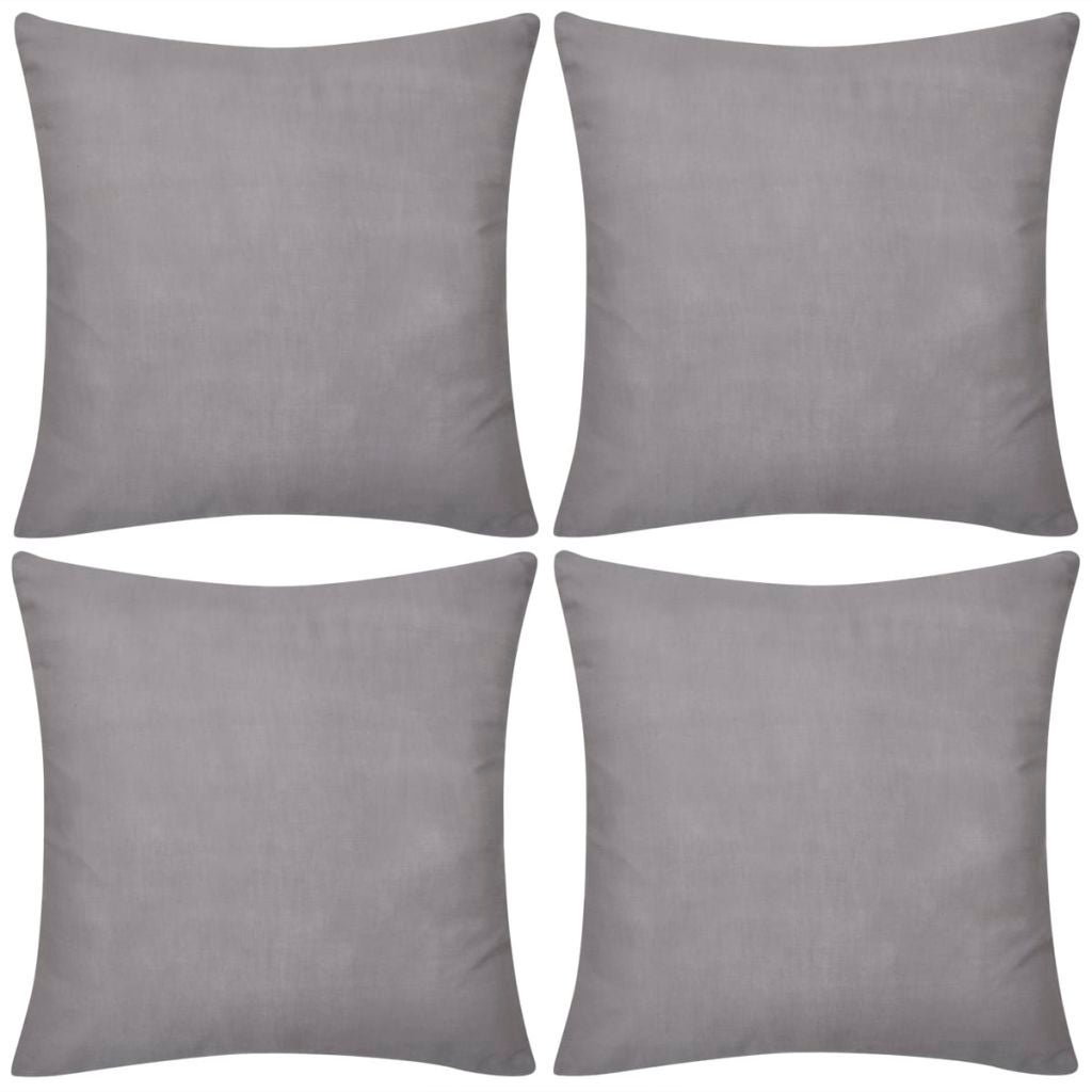 Lot De 4 Housses De Coussin 100% Coton égyptien 600 Fils – Taies D'oreiller Avec Zip, Respirantes, Hypoallergéniques (rayure Beige)
