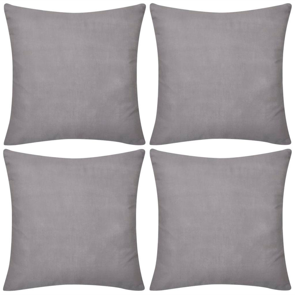 Lot De 4 Housses De Coussin 100% Coton égyptien 600 Fils – Taies D'oreiller Avec Zip, Respirantes, Hypoallergéniques (rayure Beige)