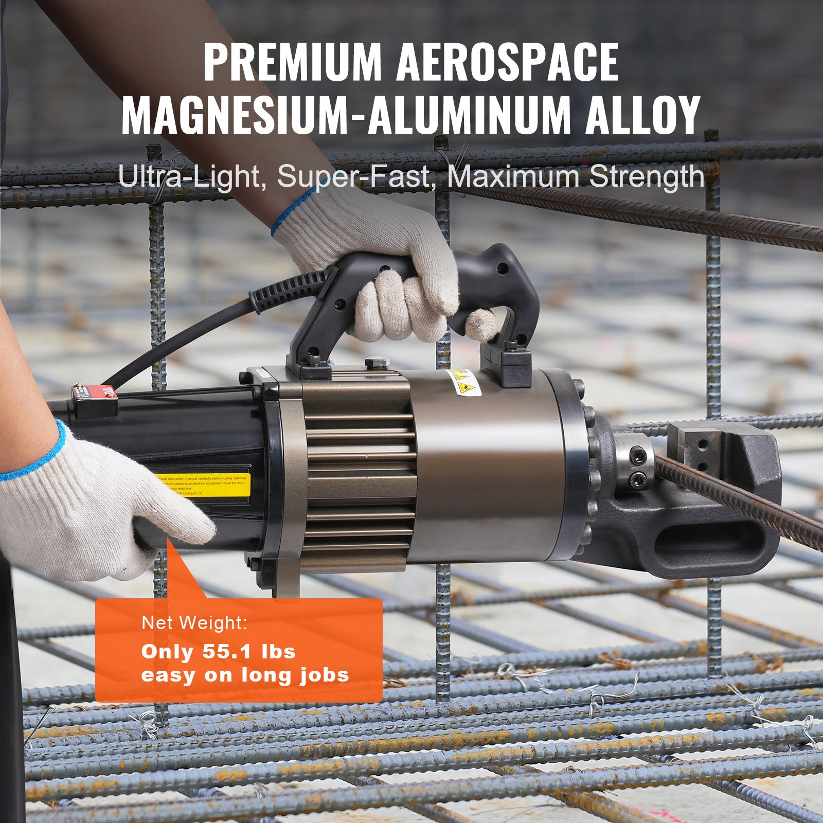 Coupe-barres hydraulique électrique SucceBuy 2300W,portable,coupe 5-32mm en 4,5s,haute puissance,hydraulique,acier,noir,220V,métal/noir - 7