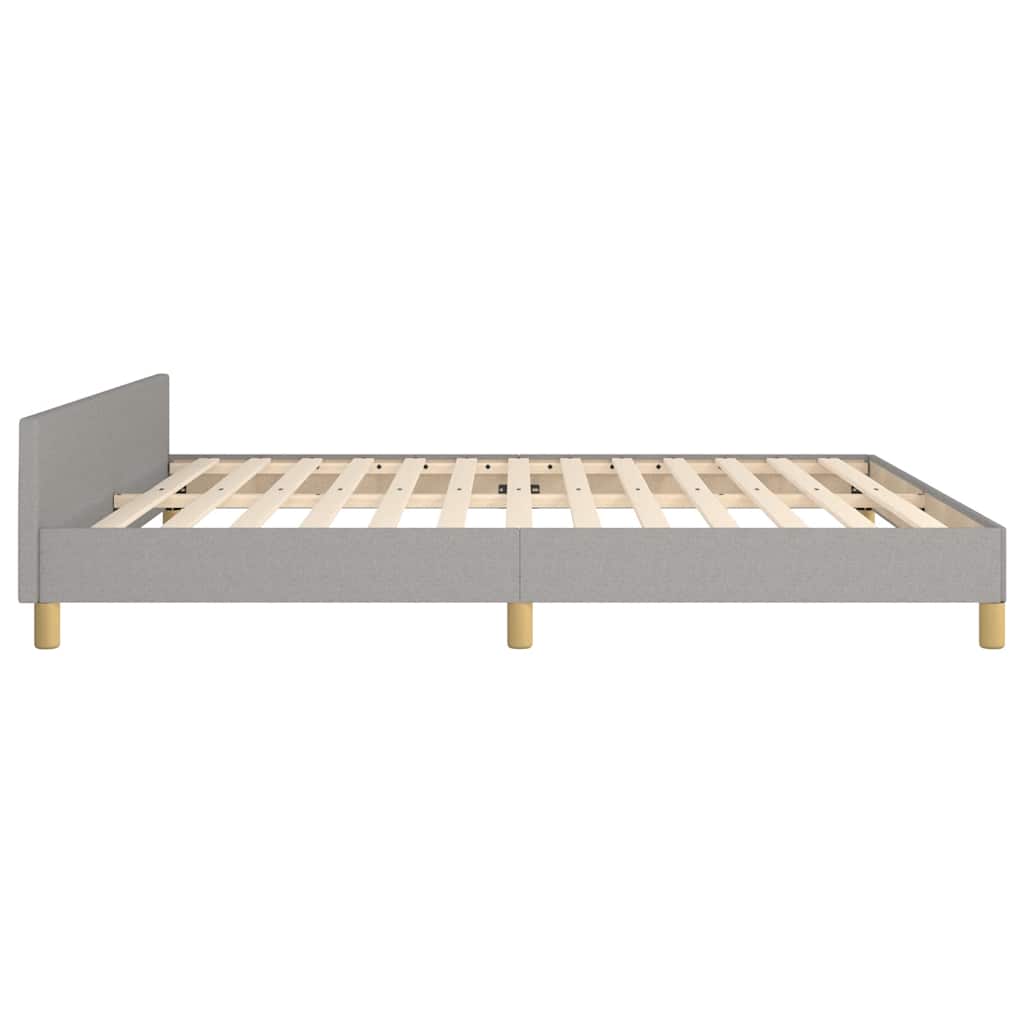 Cadre de lit sans matelas gris clair 180 x 200 cm en tissu - 6