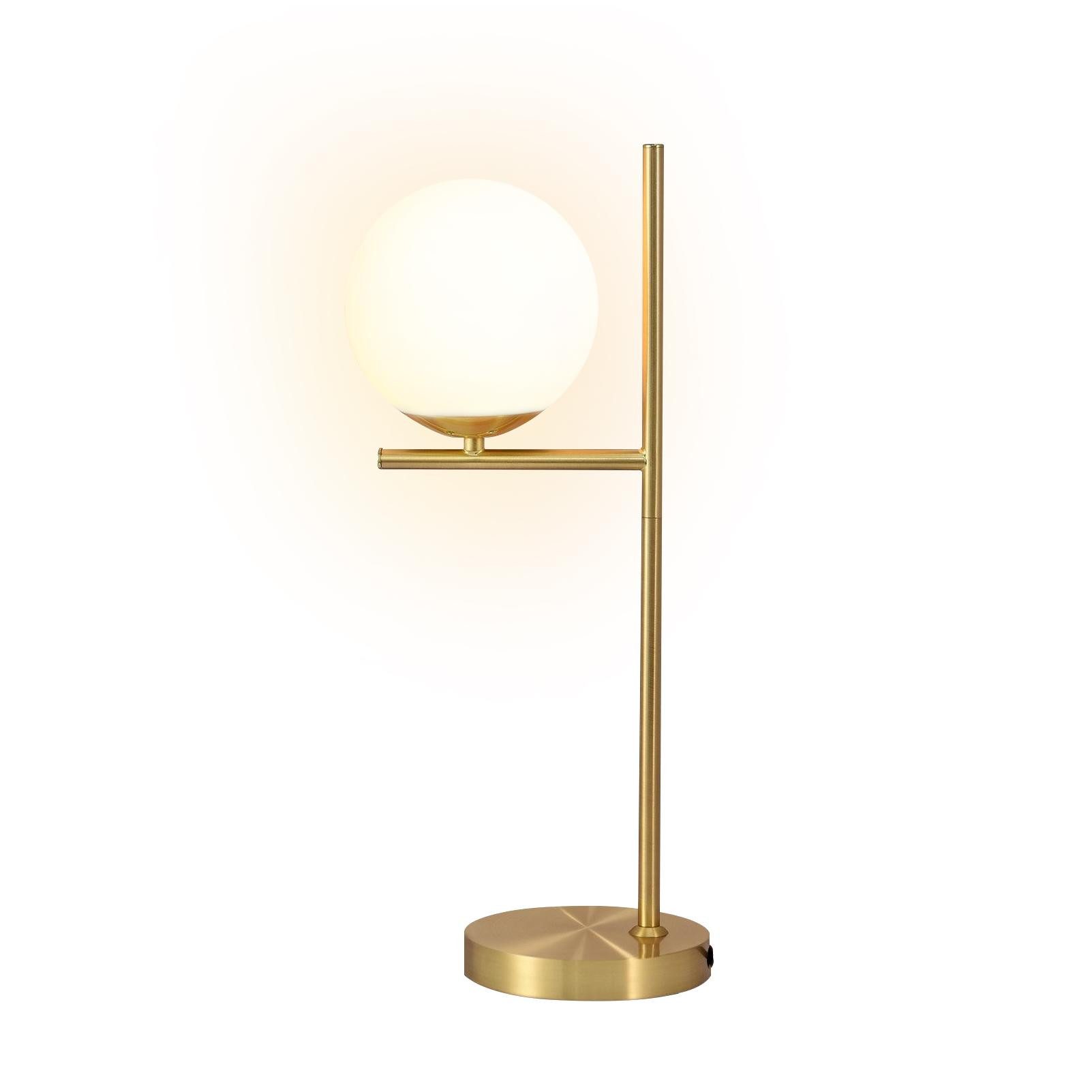 ZMH Luminária de mesa de vidro branco para sala de estar e quarto moderna - base industrial E27 com interruptor adequada para quarto - 4