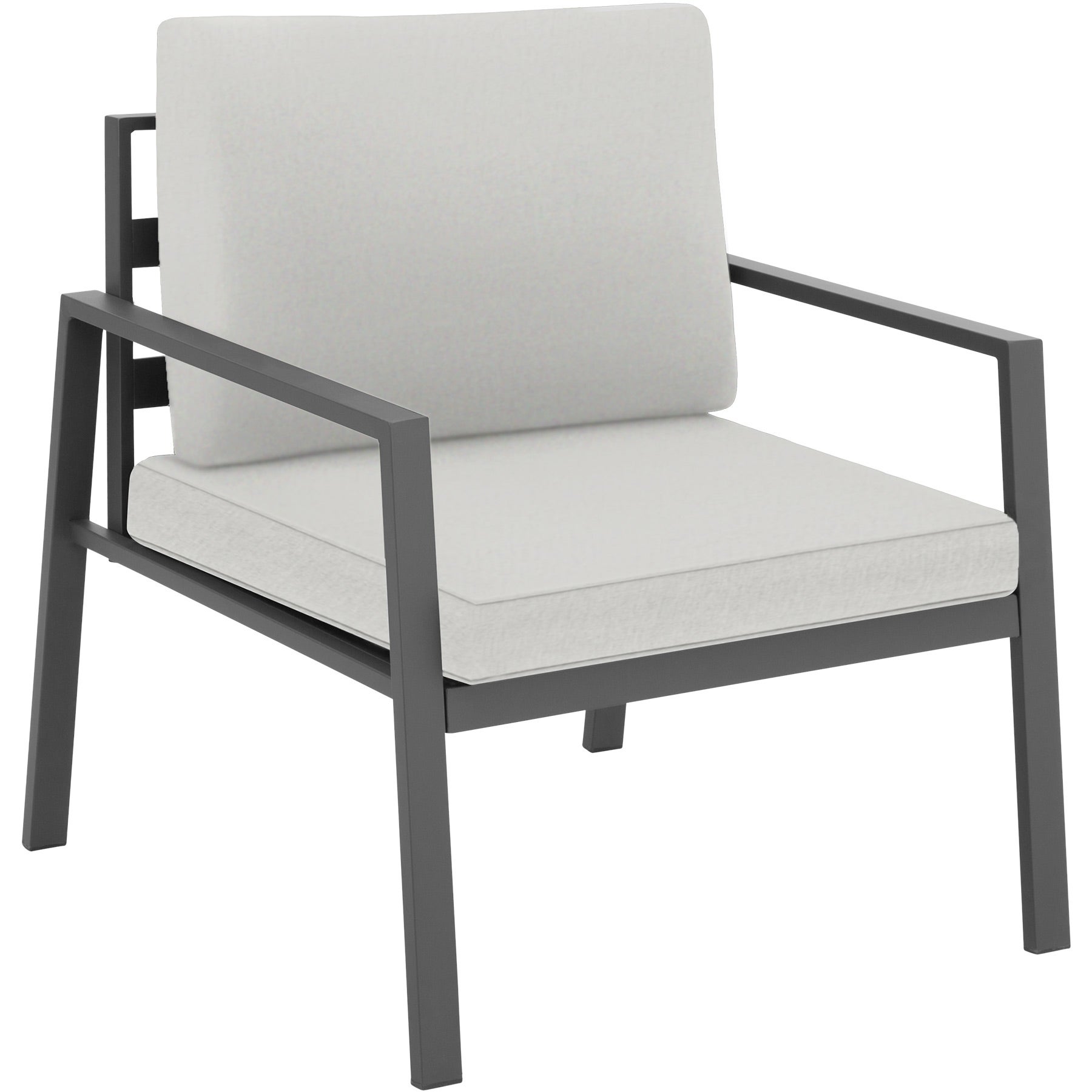 Salon de jardin Avec cadre en aluminium pour 4 personnes gris clair - 2