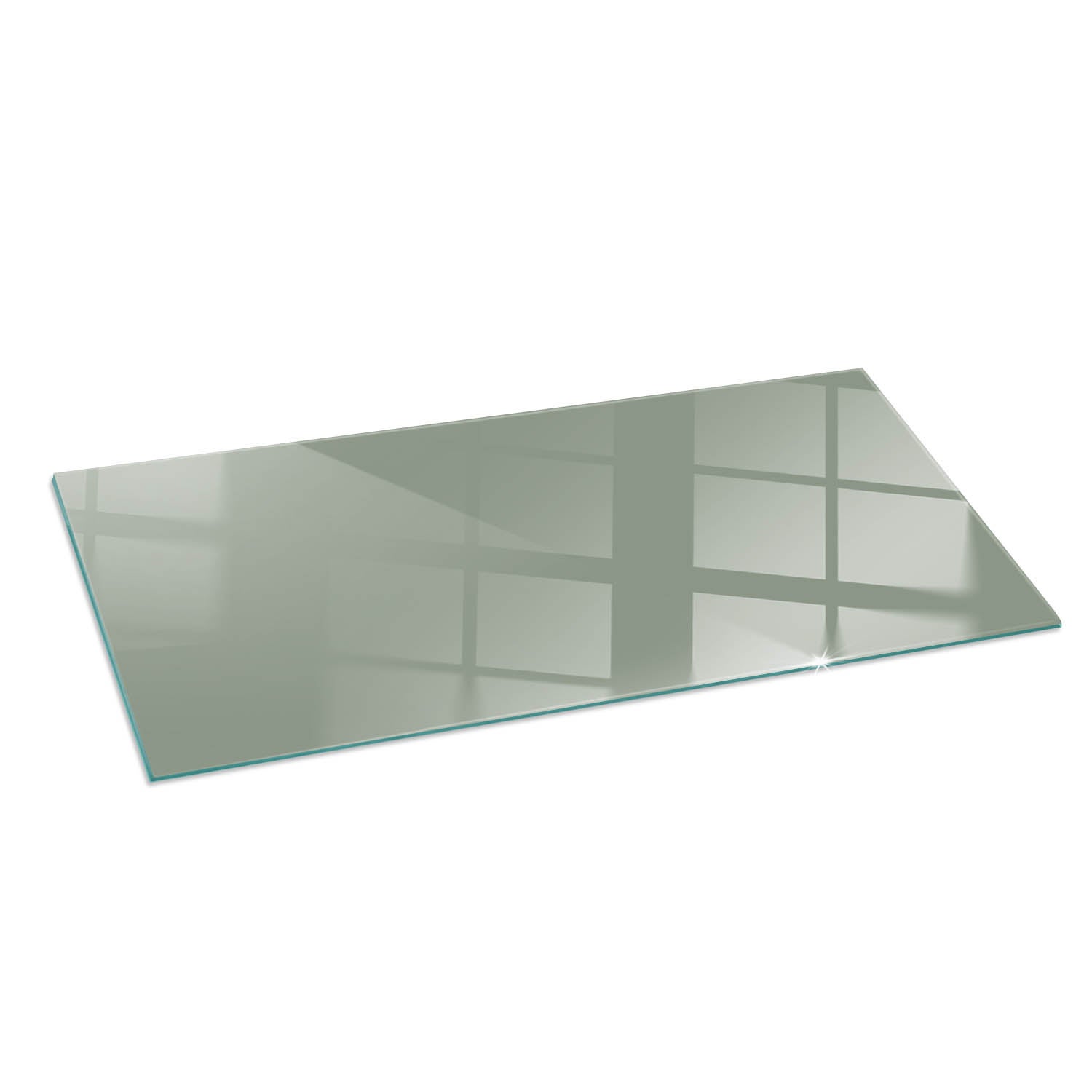 Szkło hartowane na podłogę pod kominek - 125x50 cm - Kolor szaro-zielony - TULUP