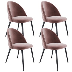 Sedia Da Trucco In Velluto Rosa Con Schienale E Cuscino Gambe In Metallo Color Oro Divit Dplc1 A757884 0