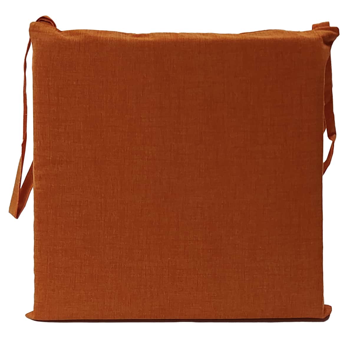 Lot de 6 coussins de chaise Sorrento déhoussables à double face avec attaches 40x40x5 cm (Orange) - 2