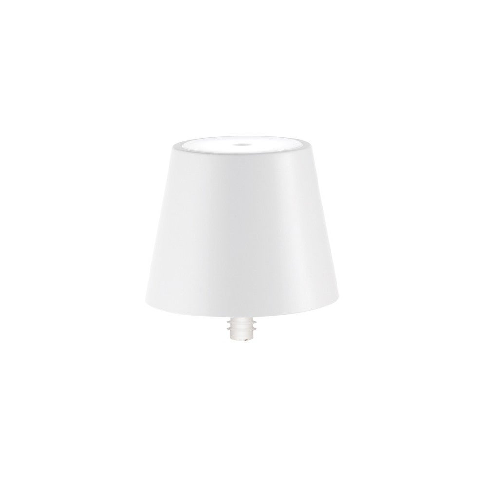 Lampa LED Poldina STOPPER marki Zafferano, przenośna i ładowalna, w kolorze białym, z czasem pracy na baterii do 12 godzin.