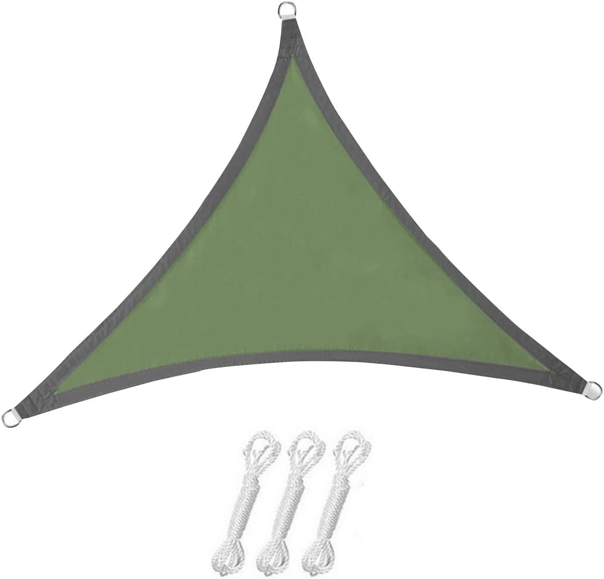 Voile d'ombrage imperméable pour jardin, protection solaire pour balcon et piscine, voile d'ombrage triangulaire vert, 3m*3m*3m - 4