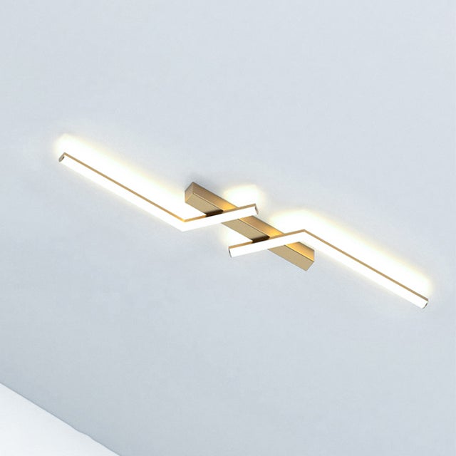 Lampa sufitowa, 60 cm, lampa sufitowa LED, nowoczesna lampa ścienna, metalowy żyrandol, białe światło 6000 K, kolor złoty