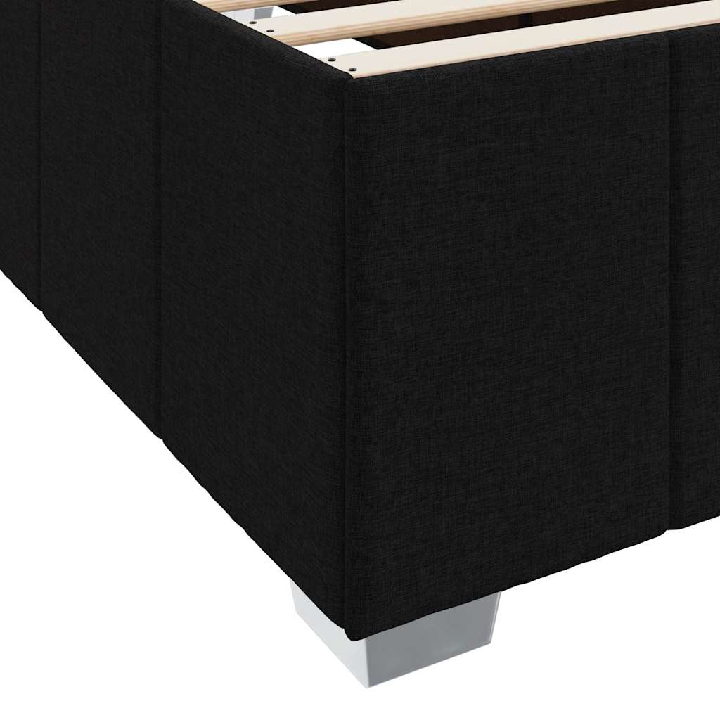 Cadre de lit avec matelas en tissu noir pour la chambre, 200 × 200 cm - 9