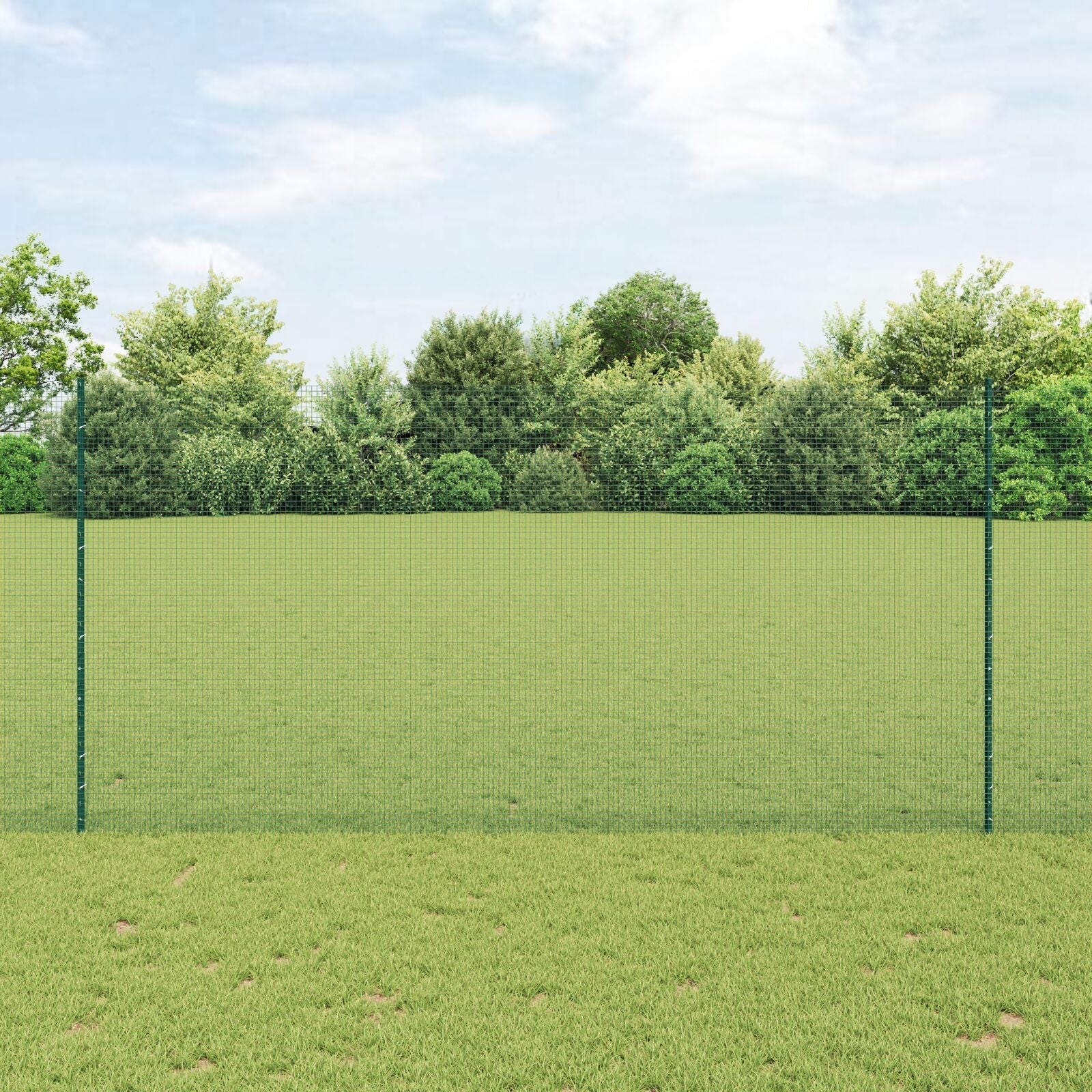 Ogrodzenie z słupkiem Zielony 1,6 x 25 m Stal i PVC vidaXL