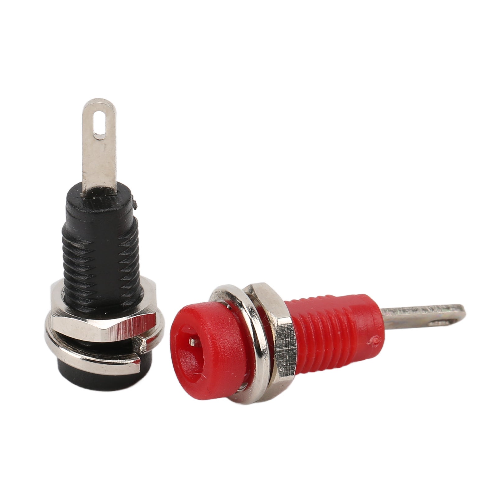 Adaptateur de prise jack banane 2 mm J.40003 pour montage sur panneau avec borne de connexion et feuille à ressort interne, noir et rouge - 2