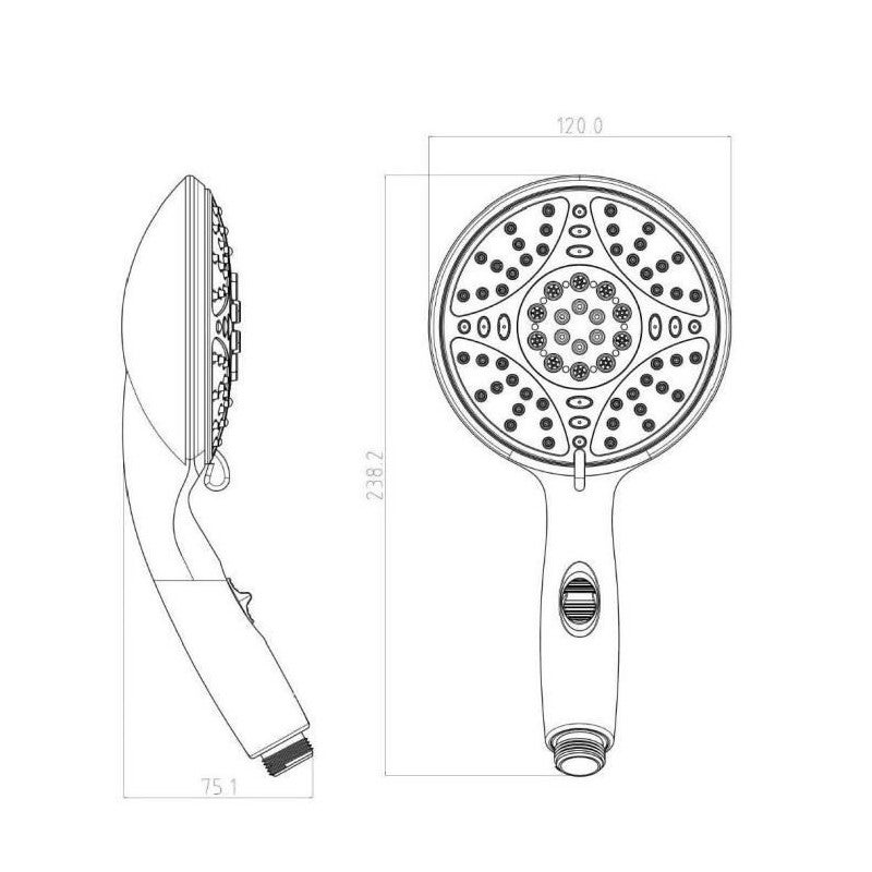 Douchette 5 jets ROUSSEAU LEPTIS chromée - Garantie 5 ans - 2