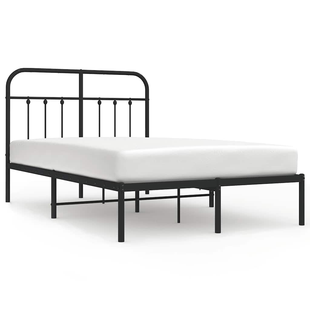 Łóżko Metalowe Czarne Rama Łóżka Ze Stelażem Do Sypialni Pokoju 120x200 cm