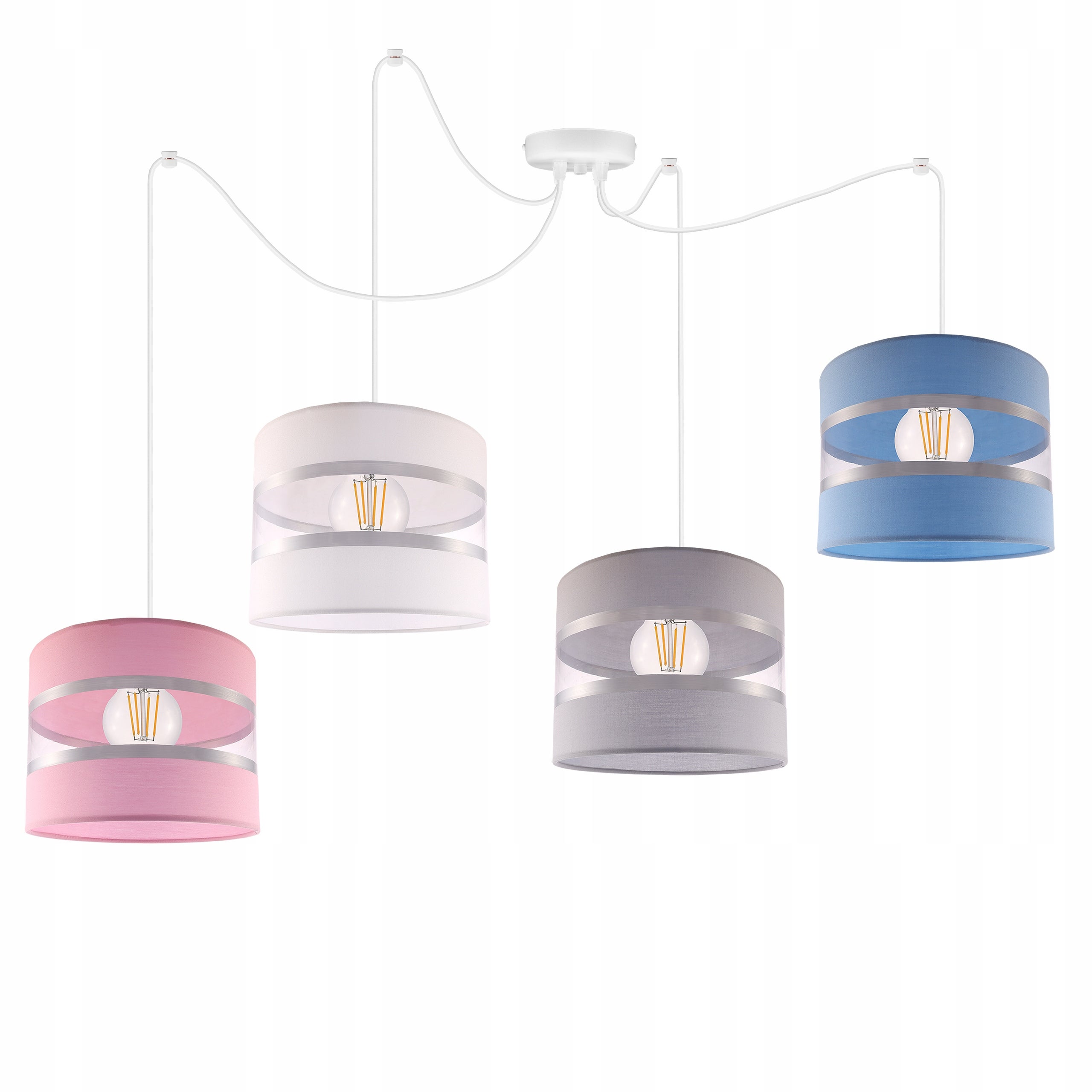 Lampa sufitowa wisząca Spider Lollipop 4xE27 abażur walec wielokolorowy Light Home LH