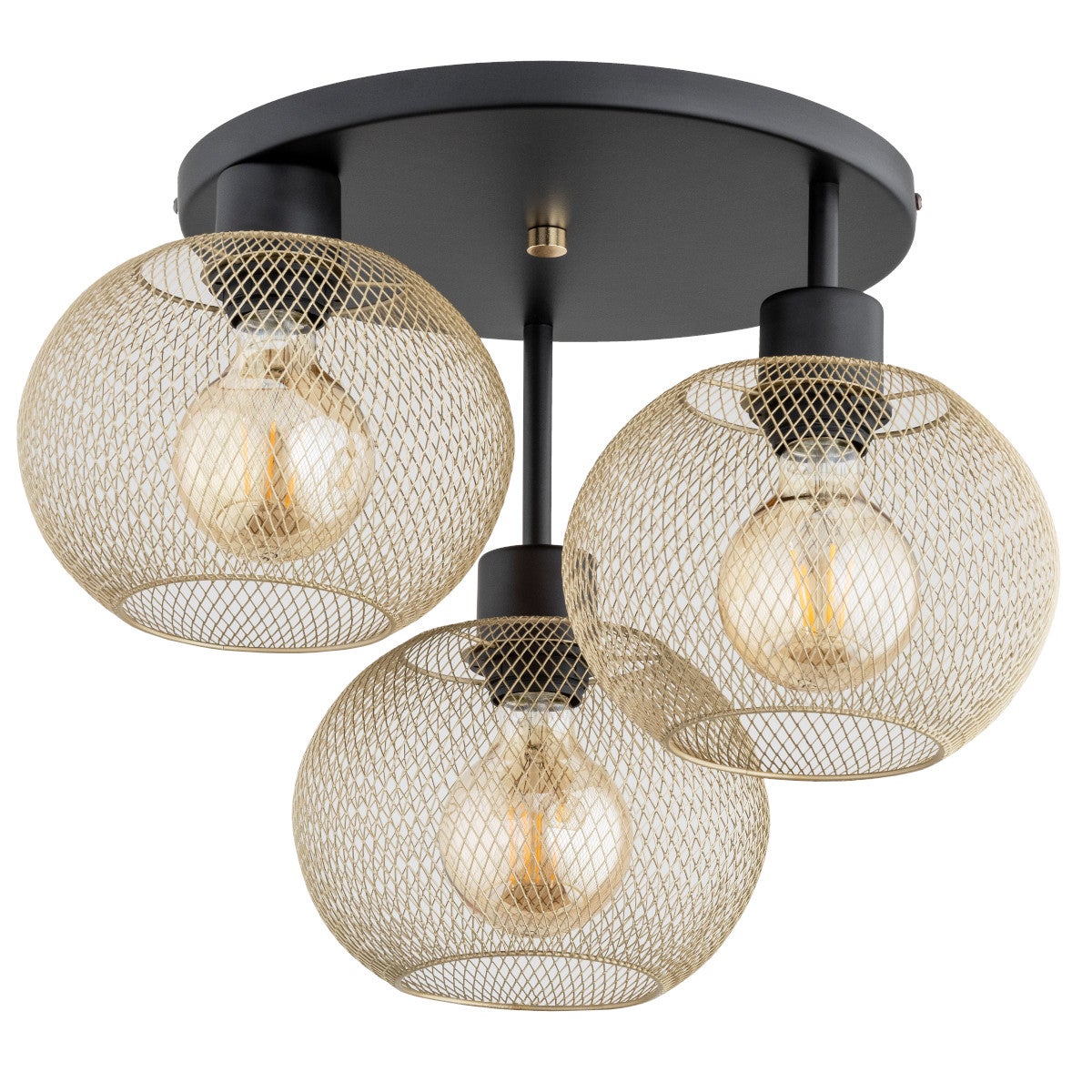 Lampa sufitowa Kerso czarno-złota 3xE27x15W wym: 31 x 43 x 43 cm metal Alfa