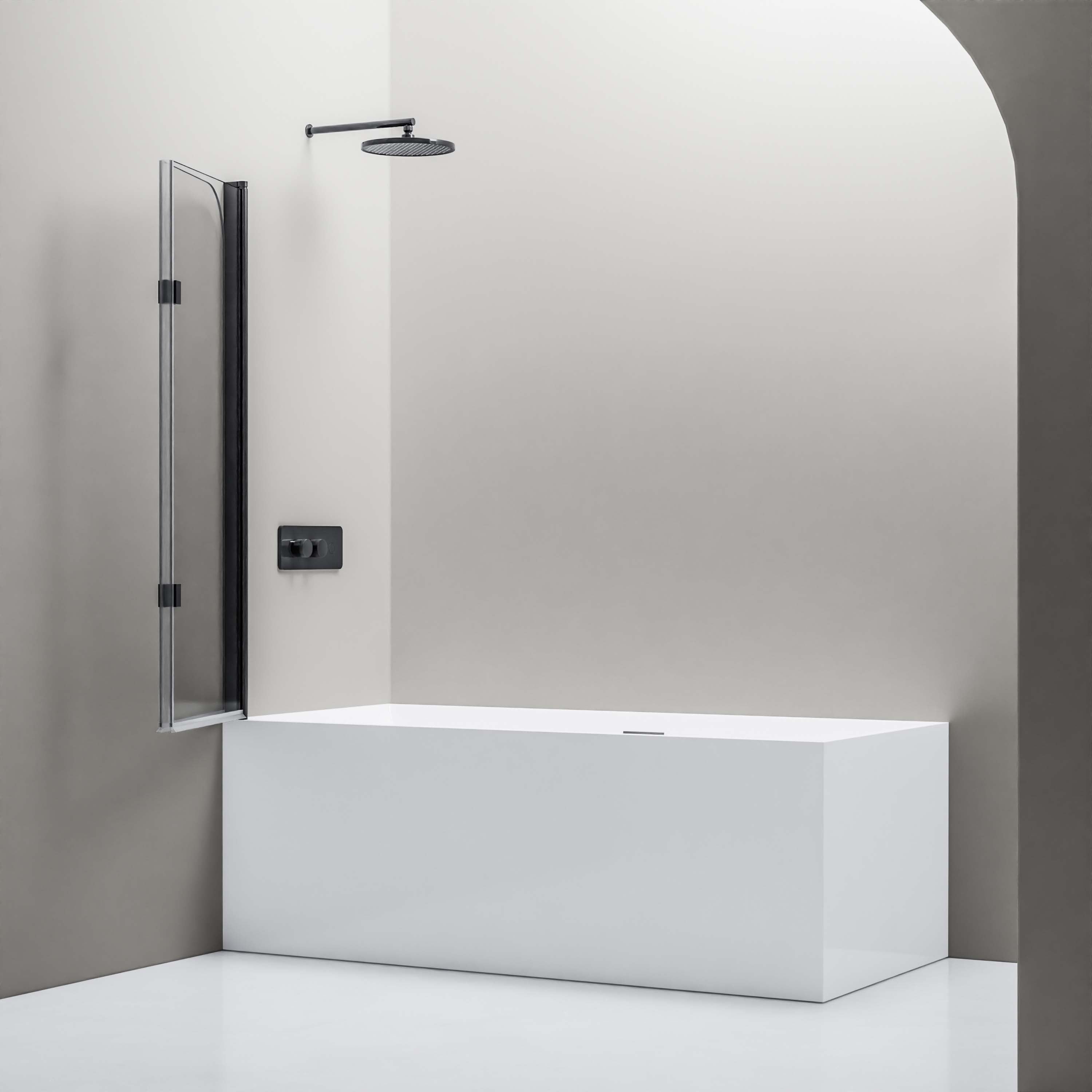 Bernstein Parawan nawannowy NT209 szkło ESG 6mm dwuczęściowy składany 120x140 czarny - 2