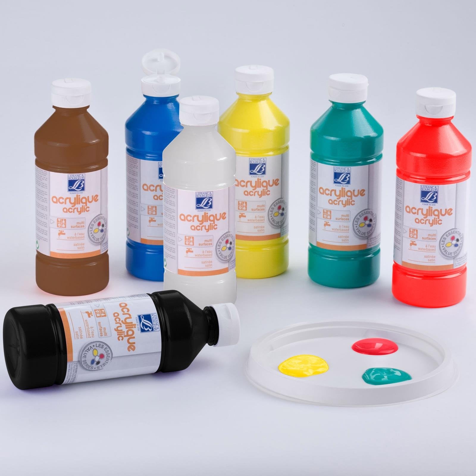 Lefranc Bourgeois Acrilico Gli Essenziali, Nero, 500 ml, Confezione da 1 - 4