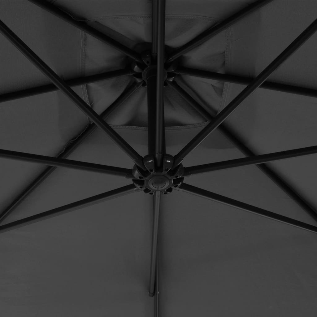 Parasol en porte-à-feux avec poteau Acier 300cm Anthracite - 2