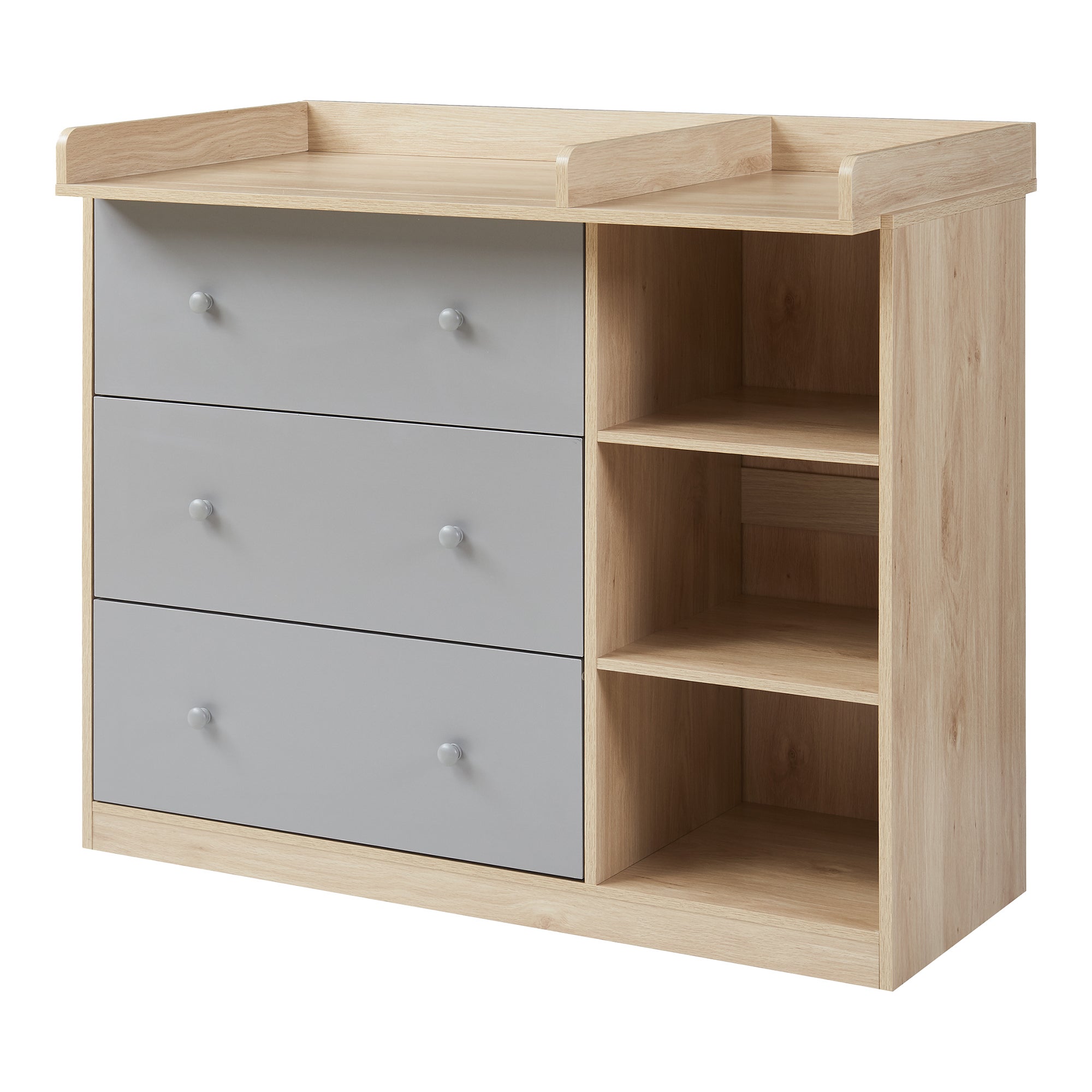 Commode à langer Beldinupp 93 x 110 x 55 cm effet chêne gris [en.casa ...