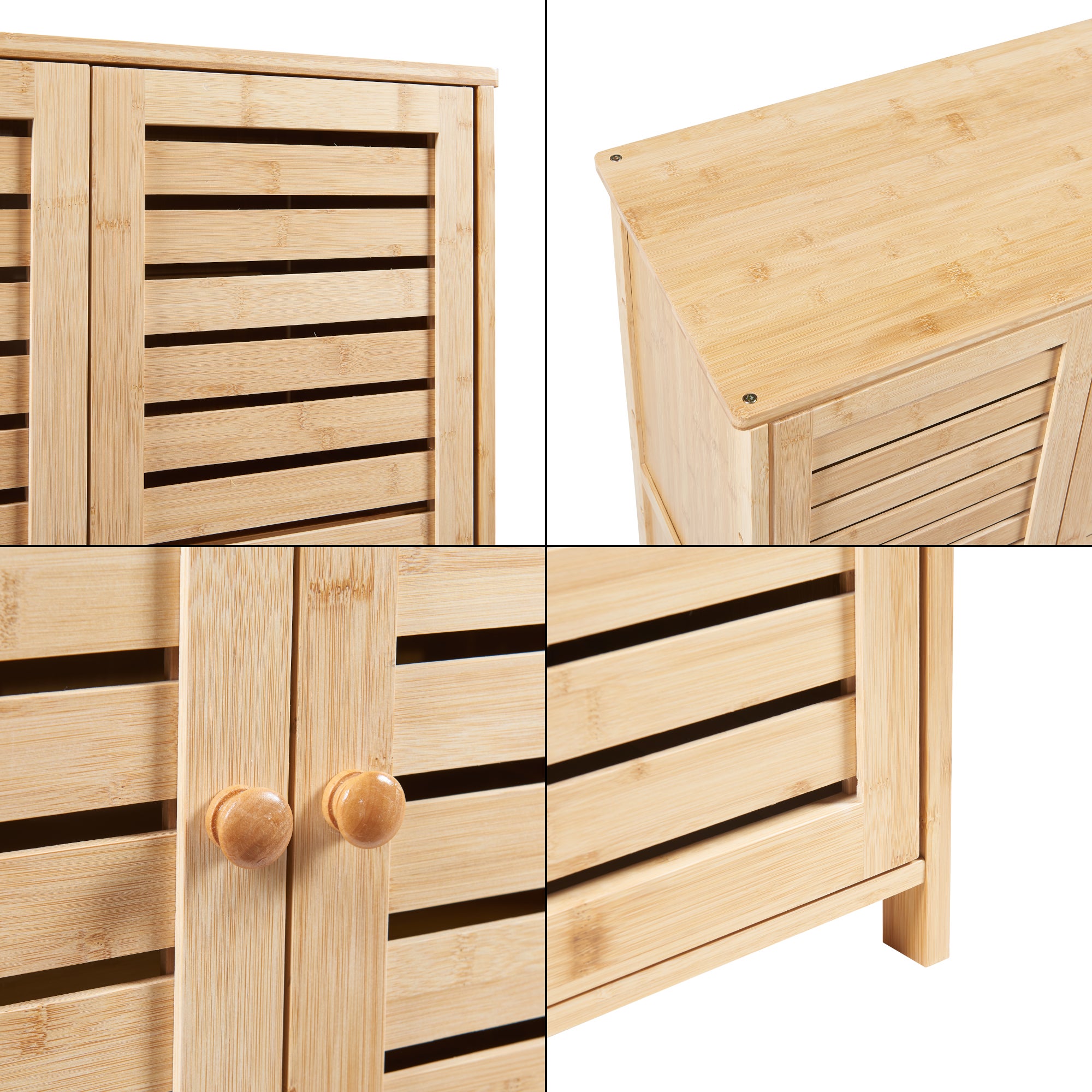 Armoire à chausures Klamp bambou 88 x 66 x 33 cm naturel [en.casa] - 7