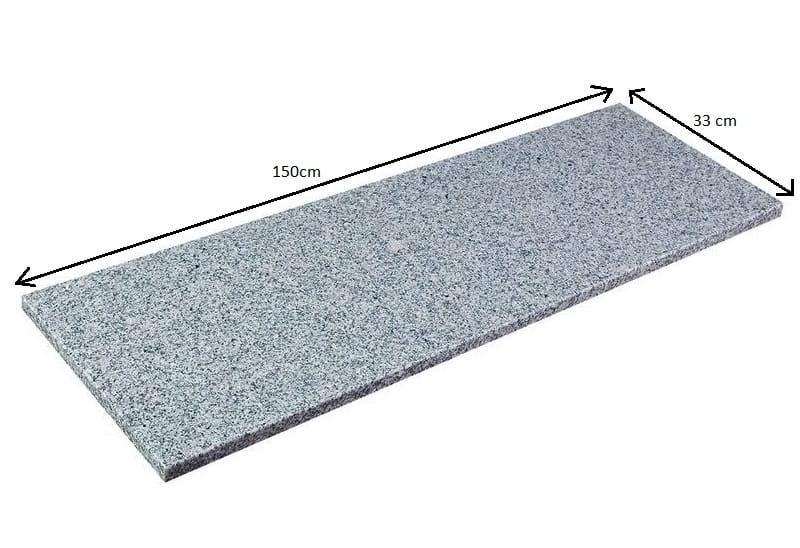 Stopnica granitowa szara płomieniowana G603 150x33x3 cm