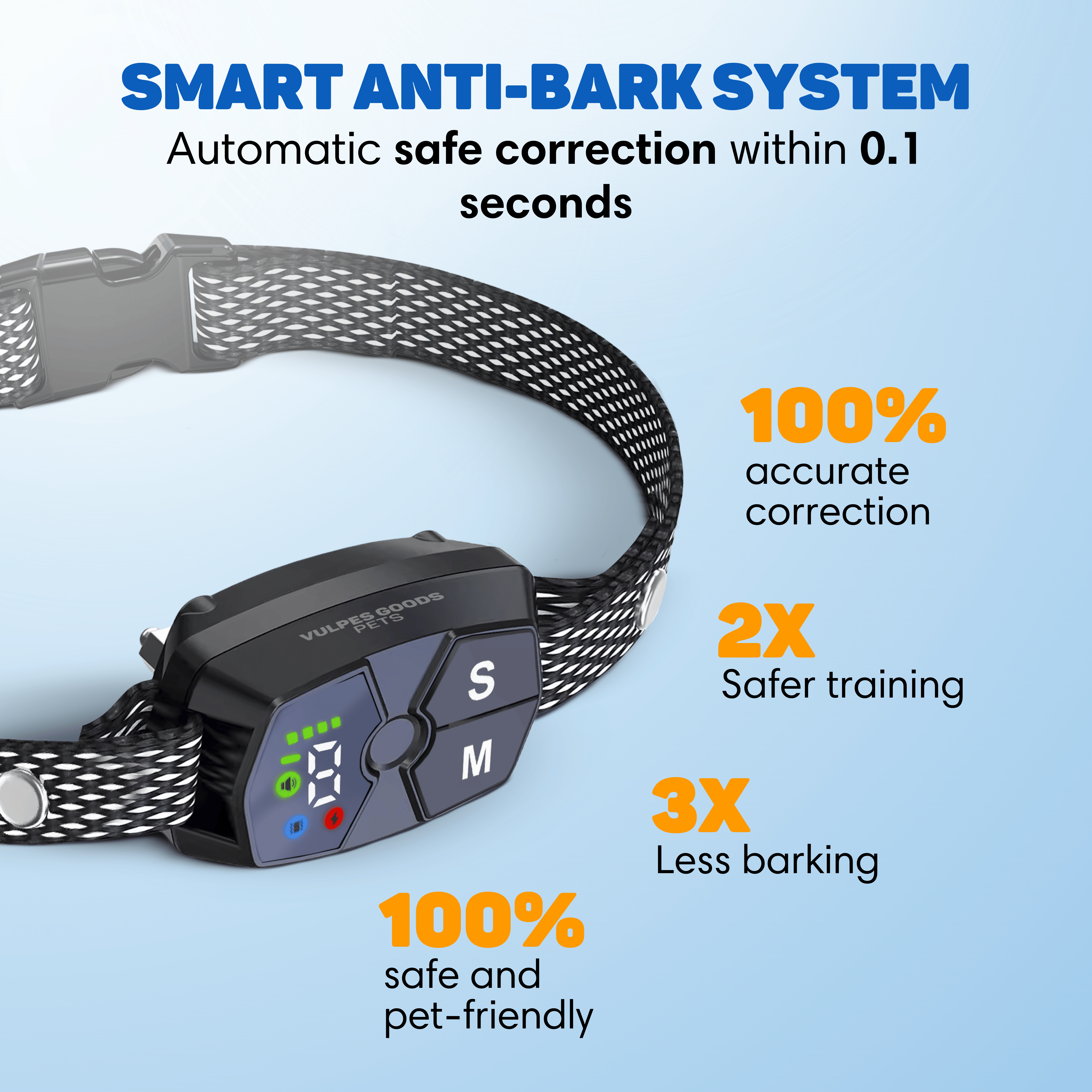 Collar Anti Ladridos Perros Vulpes Goods - Anti Ladridos Perros Pequeños - 3 Modos - Son/Vibración - 4