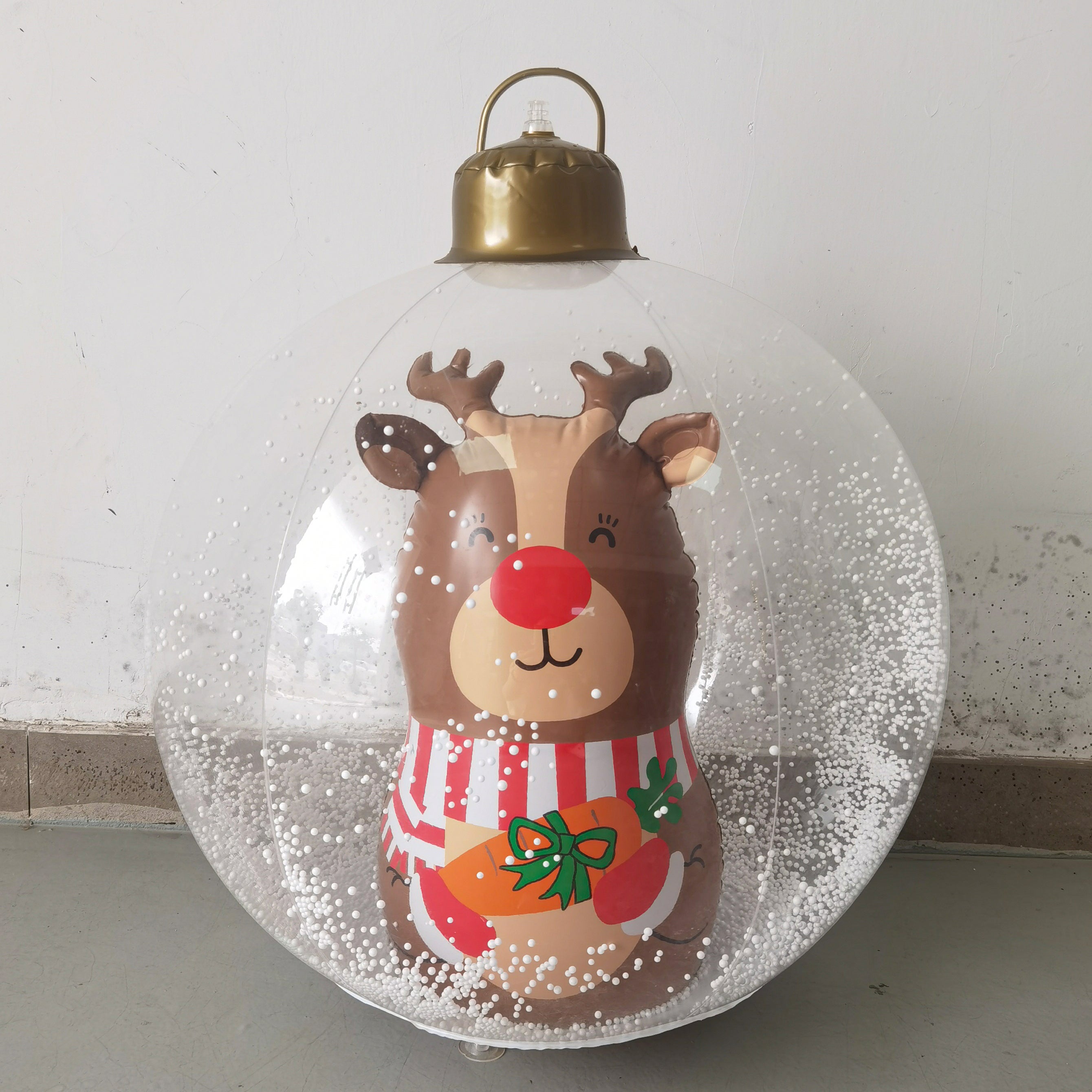 60 cm gigantyczna dmuchana bombka choinkowa z diodami LED, ozdoby świąteczne, bombka choinkowa z PVC, świecąca bombka świąteczna - 2