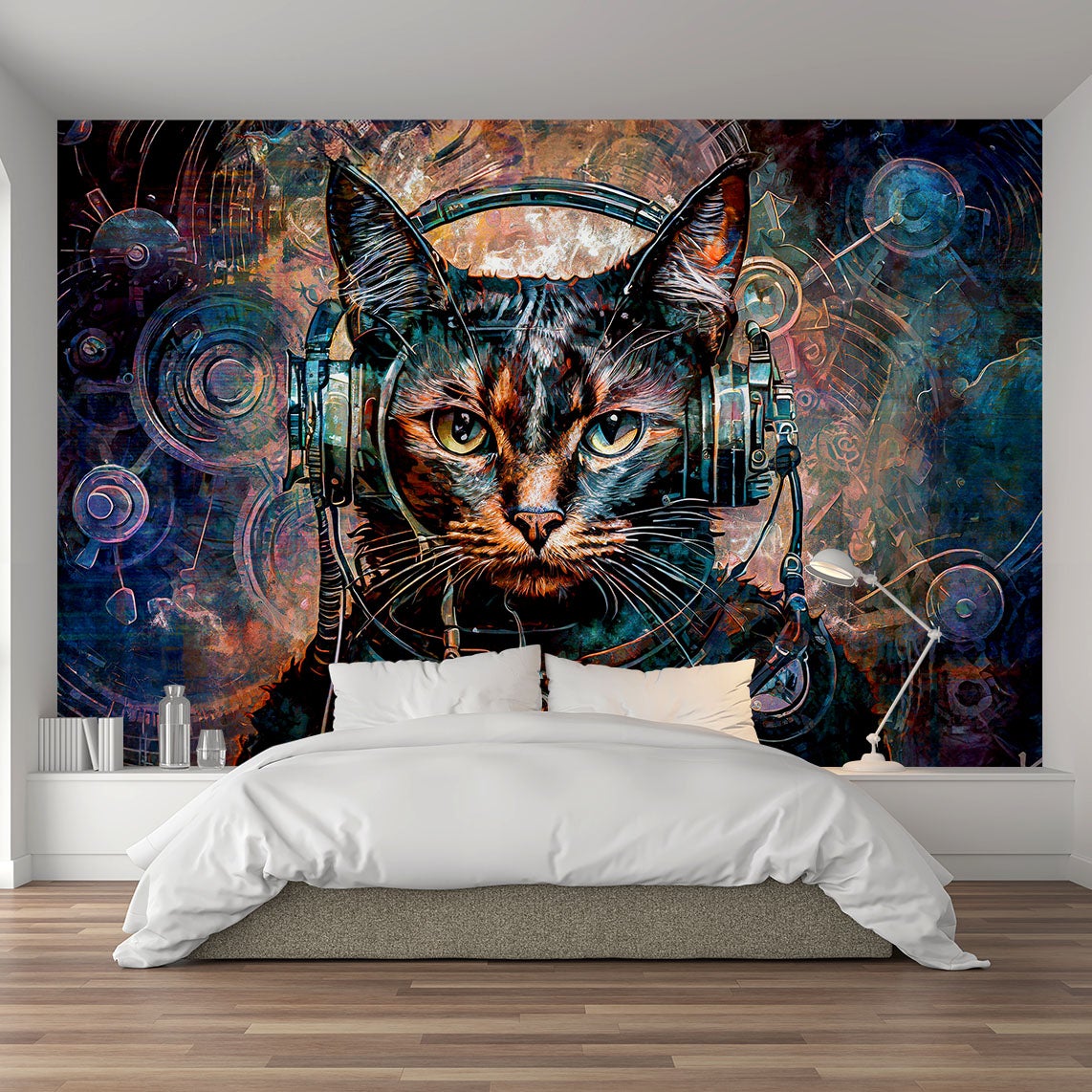 Papier peint, Chat futuriste Abstraction 450x315 - 2