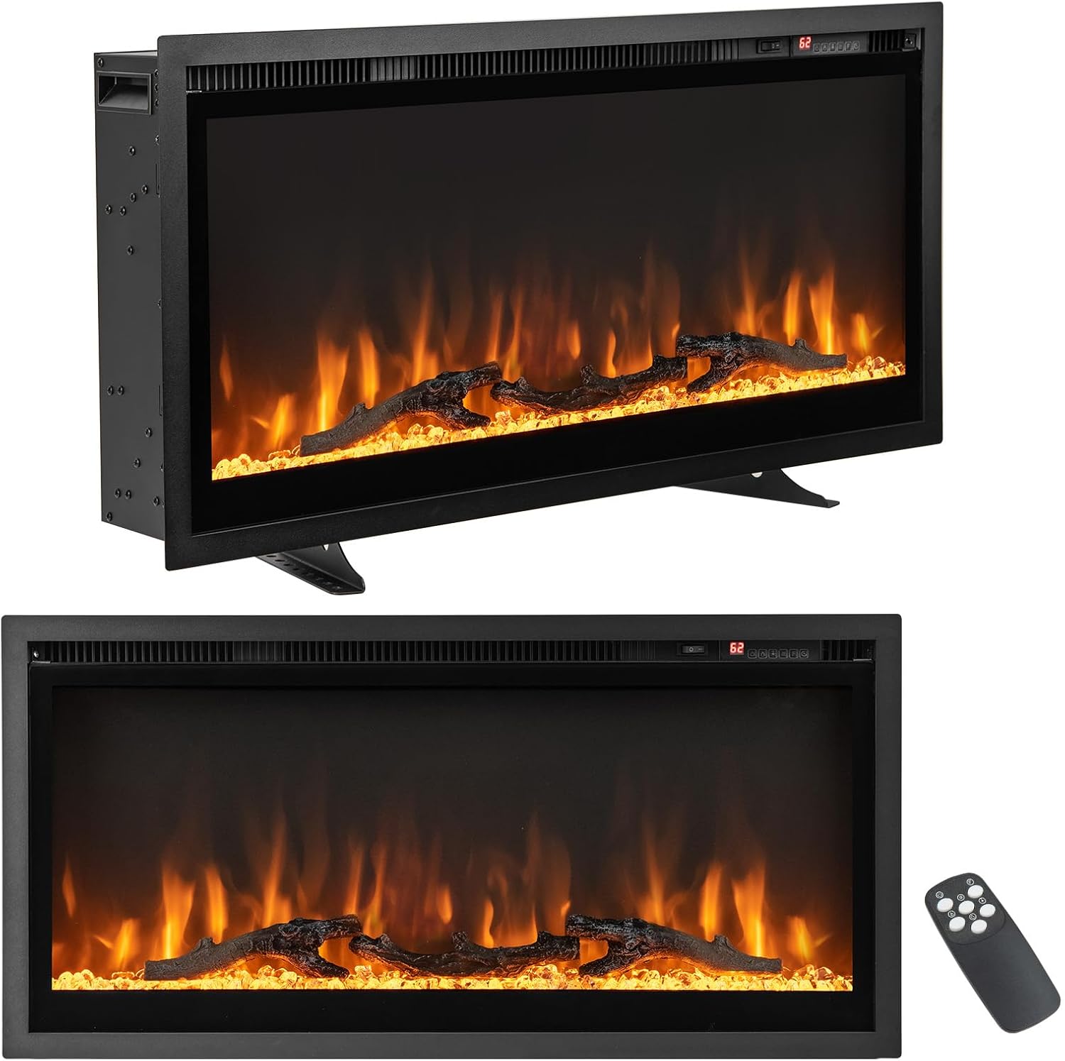 Kominek elektryczny 36" 750 W/1500 W, ogrzewanie kominkowe z ekranem dotykowym i pilotem zdalnego sterowania i timerem 8H, 91,5 x 45 x 14