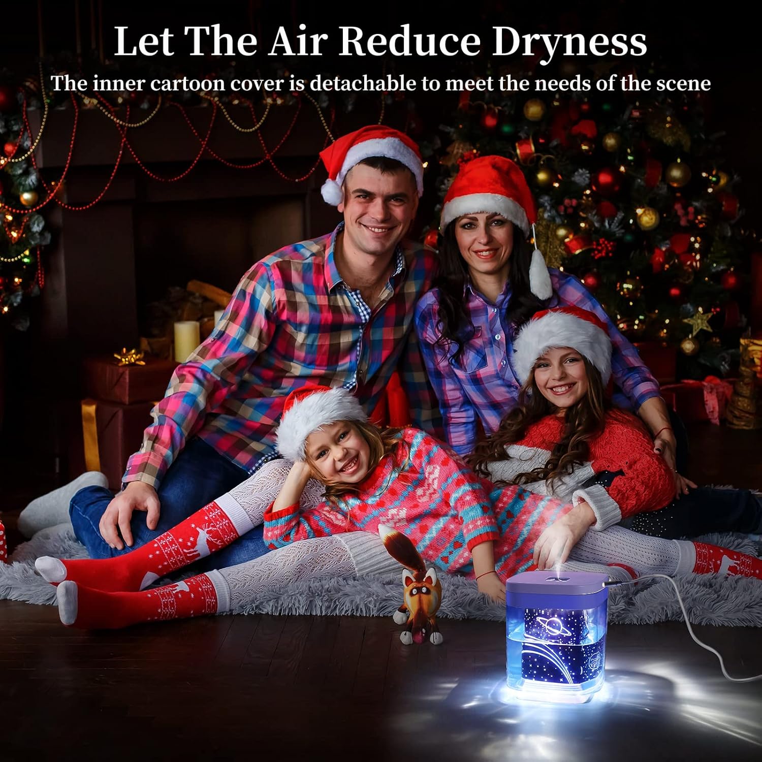 Umidificatore d'aria, umidificatore a ultrasuoni da 1000 ml, 2 modalità di nebulizzazione regolabili, spegnimento automatico, luce notturna colorata, - 5