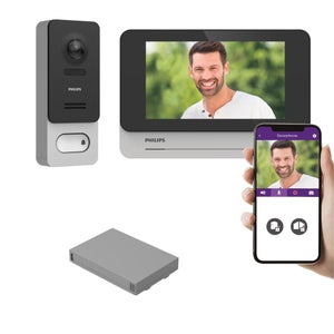 Visiophone tactile 7 pouces sans fil et connecté - WelcomeEye Wireless - Philips - 531039 - Visiophone Philips WelcomeEye Wireless + 1 batterie (2 en