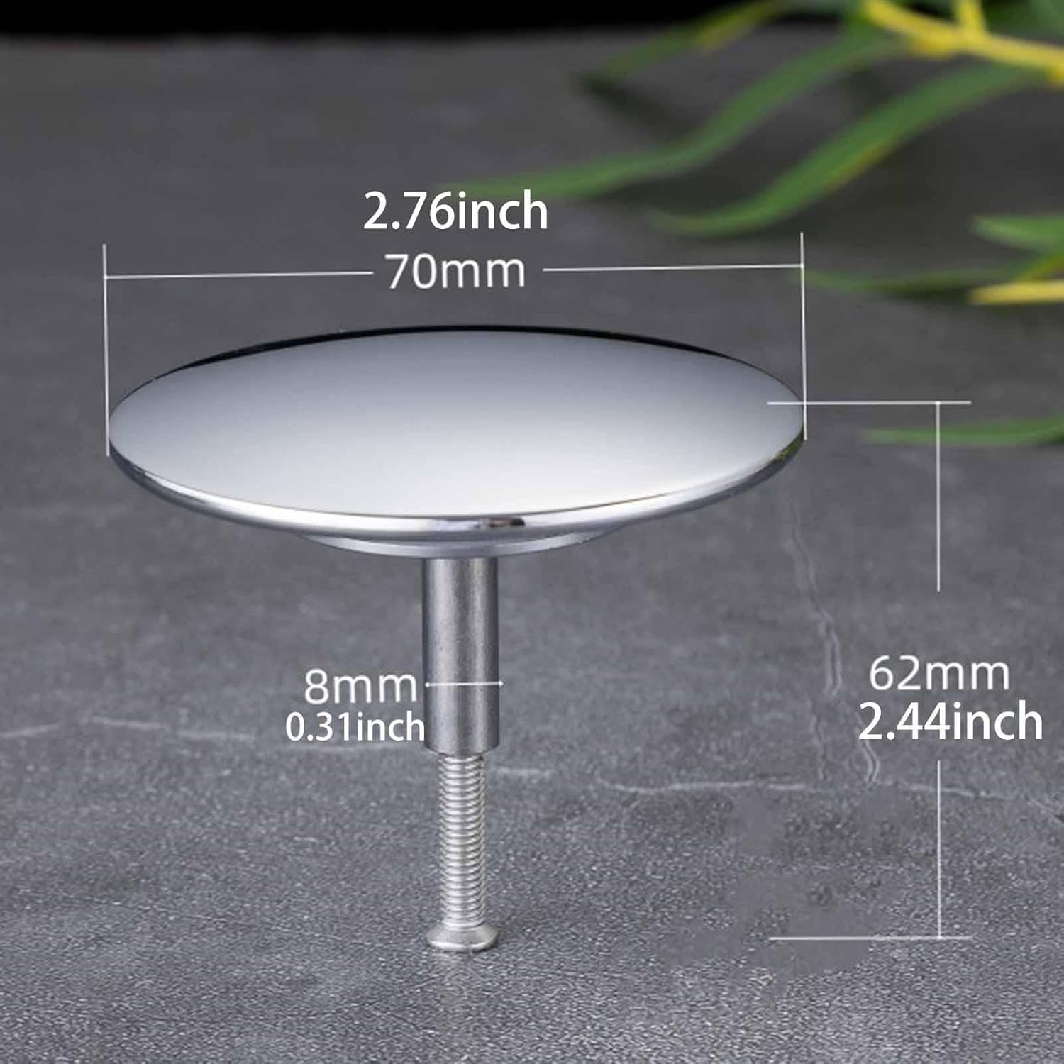 Argent, Bouchon de Vidange En Cuivre Facile à Installer, Kit de Réparation Facile à Utiliser, Attrape-cheveux, Accessoires de Baignoire pour Cuisine - 2