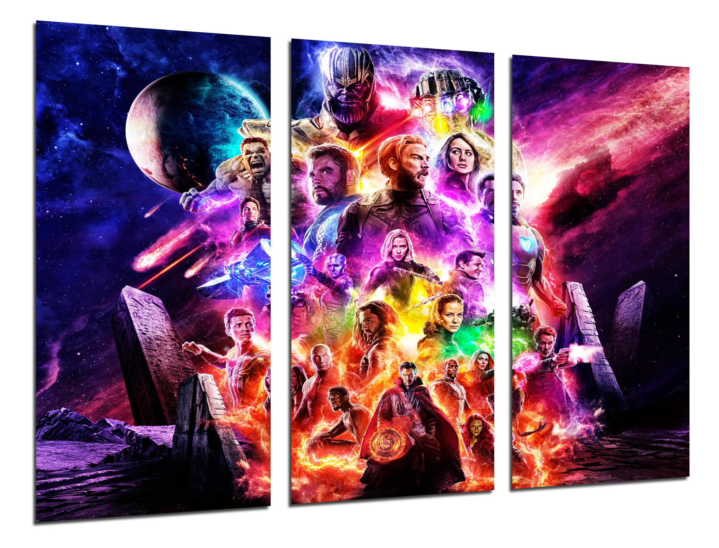 Set cuadros peliculas superheroes, los vengadores, the avengers, impresión digital sobre madera