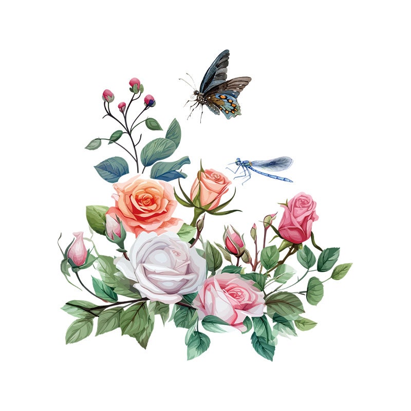 Naklejka ścienna kwiat motyl, naklejka ścienna motyl | naklejka ścienna kwiat