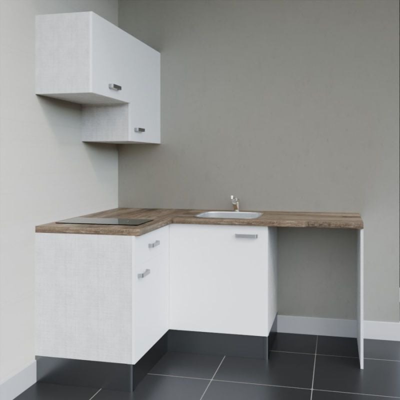 Kitchenette d'angle KA02L-PT avec plan de travail et évier - 2