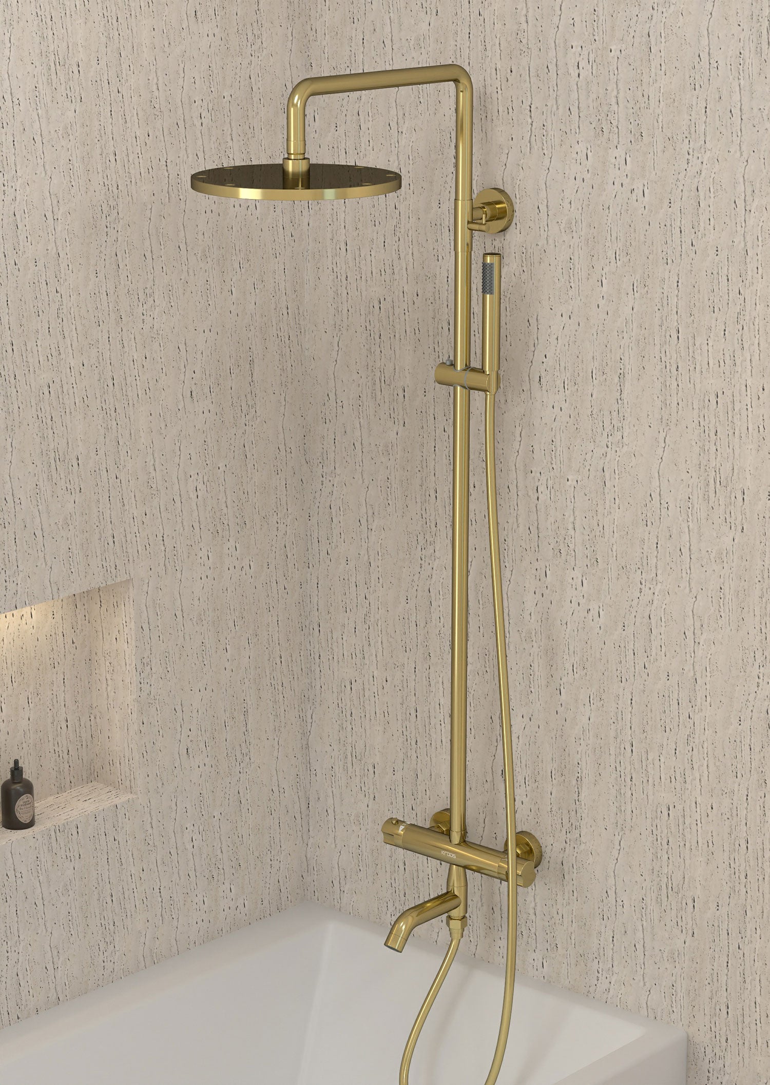 Colonne de douche et bain thermostatique Doré - Corbeau - 2