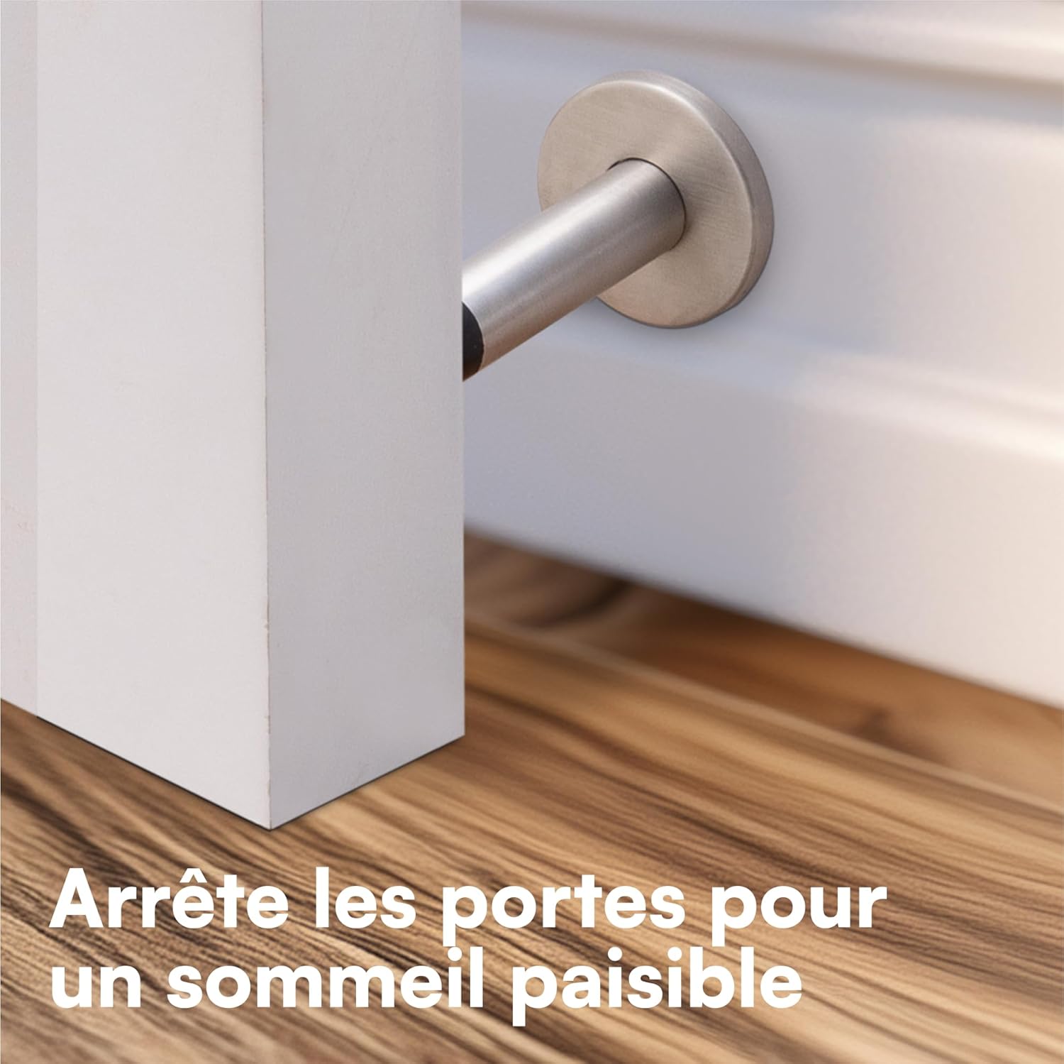 Stop Porte Robuste pour Plinthes - Lot de 2 Bloc Porte - Butee de Porte Murale en Acier Inoxydable avec Pointe en Caoutchouc - Butoir Arret Mural - 2