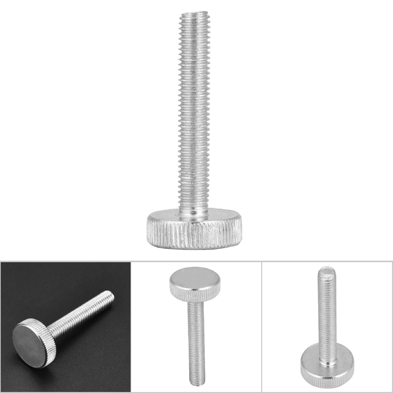 10 pezzi M8 in acciaio al carbonio zincato con testa zigrinata piatta e viti a testa zigrinata (M8*50) - 5