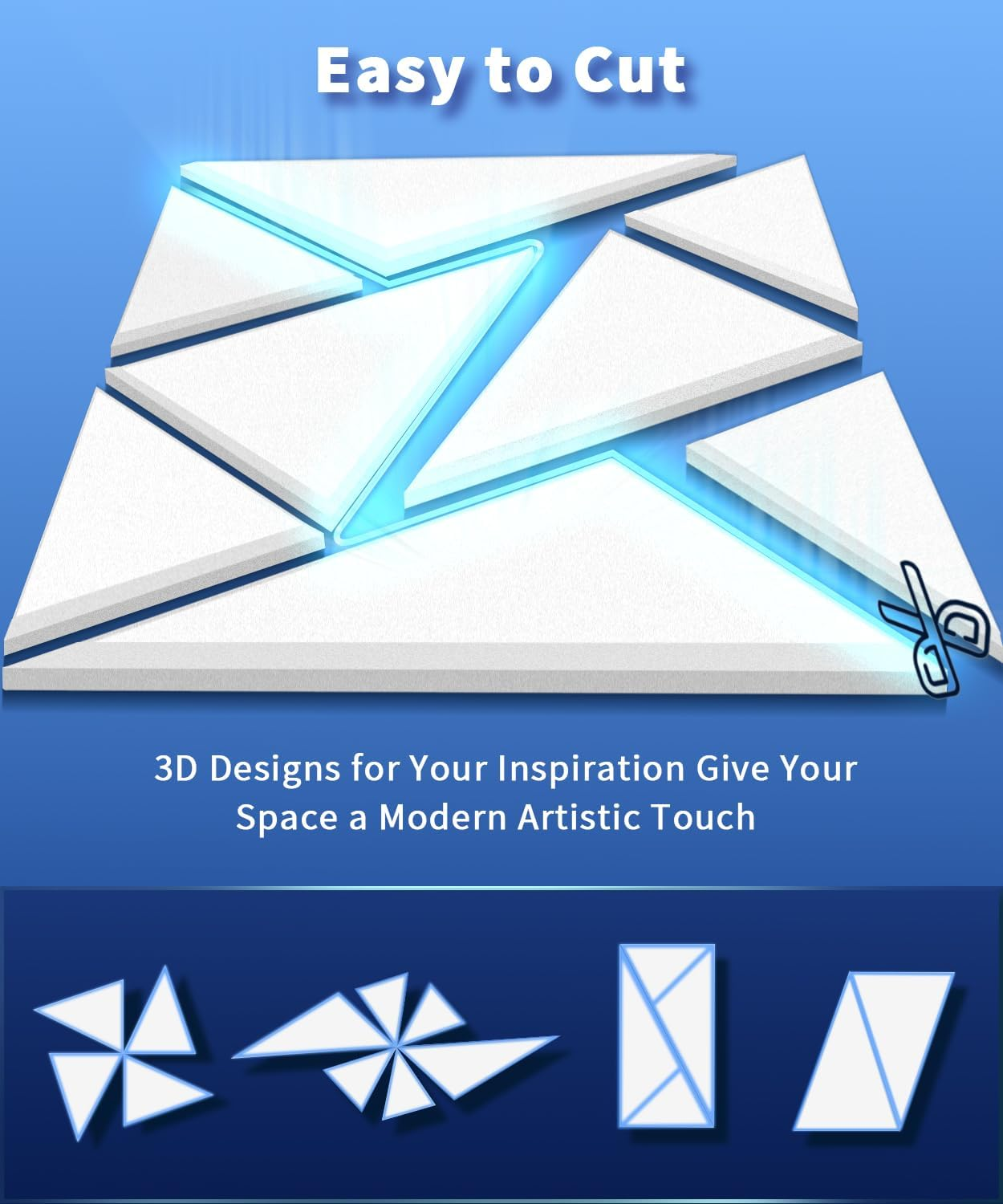 Lote de 12 paneles acústicos autoadhesivos, relleno insonorizante de poliéster, paneles murales insonorizantes de alta densidad, 30 x 30 cm, Blanco - 6